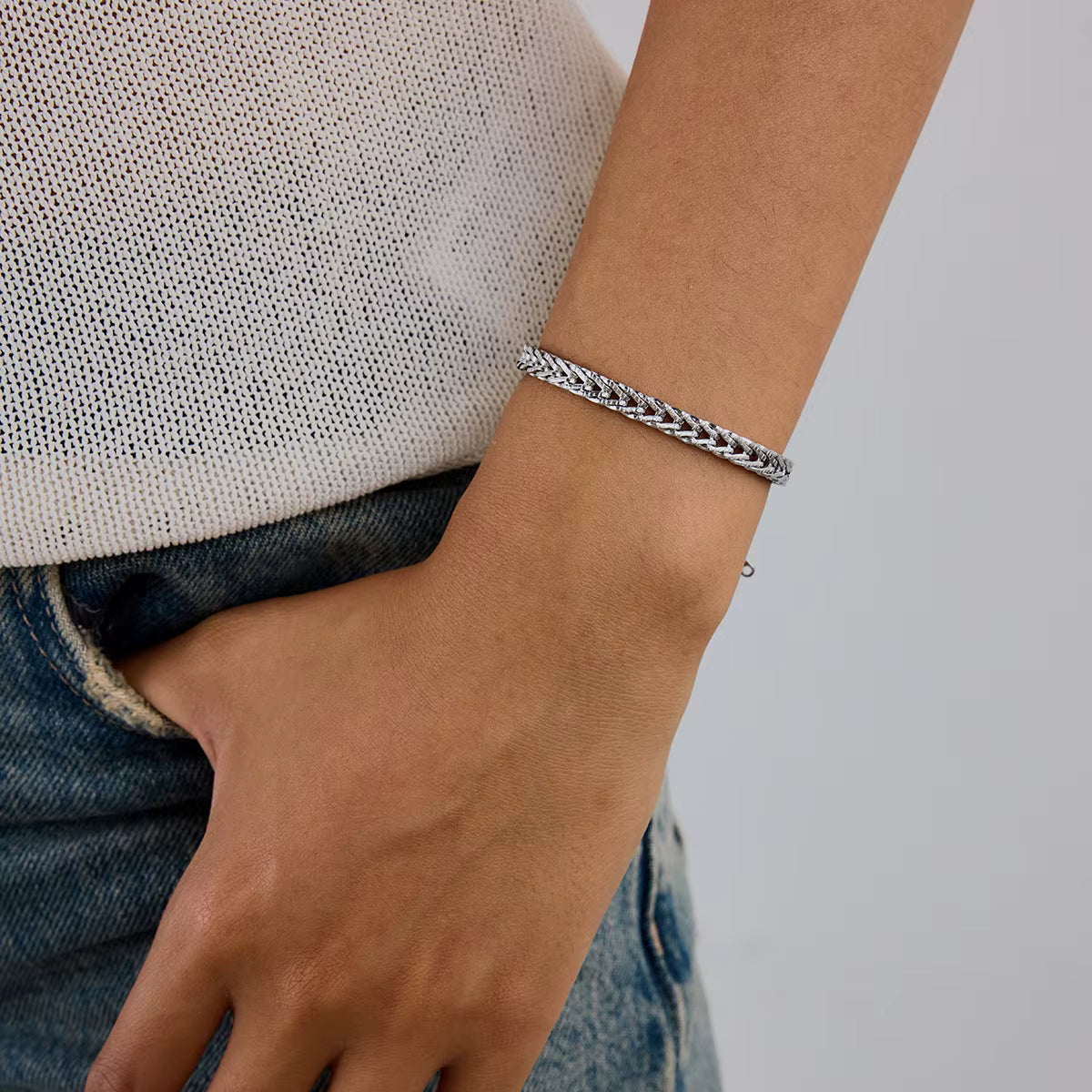 Pulseras Tejido Rígido | Plateado y Dorado