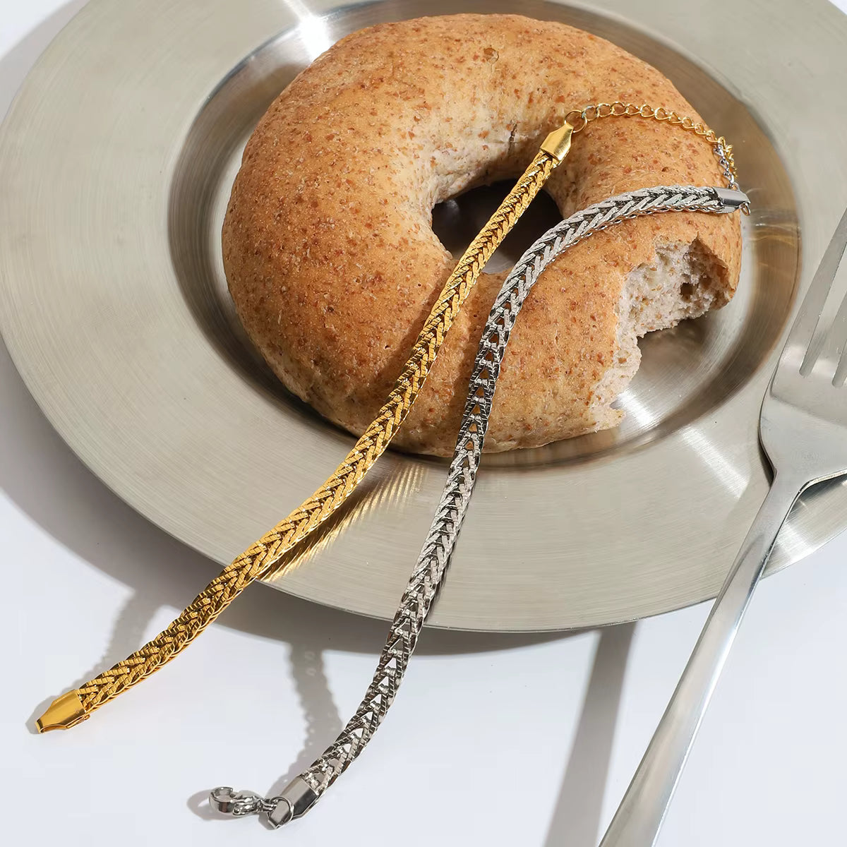 Pulseras Tejido Rígido | Plateado y Dorado