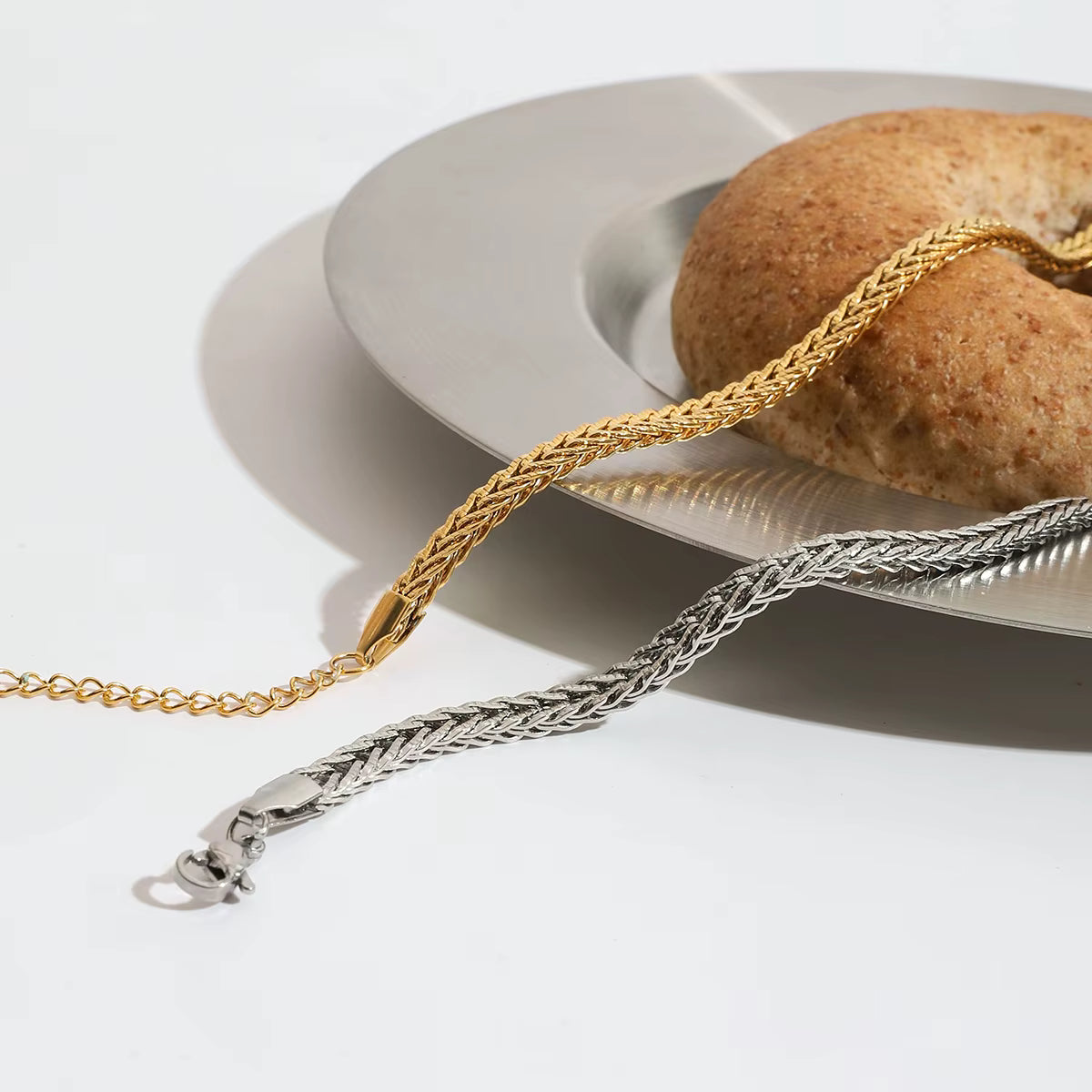 Pulseras Tejido Rígido | Plateado y Dorado