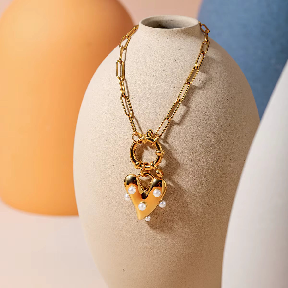 Pulsera Dije Corazón | Dorado Perla