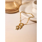 Pulsera Dije Corazón | Dorado Perla
