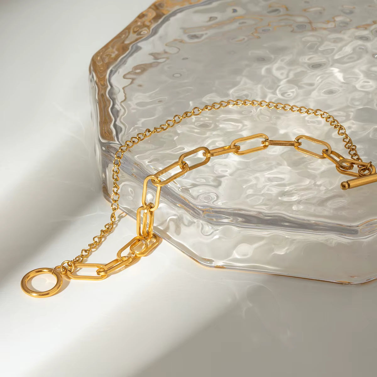 Pulsera Doble Broche OT | Dorado