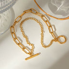 Pulsera Doble Broche OT | Dorado