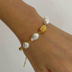Pulsera Perlas + Balin | Dorado