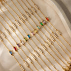 Pulseras Dúo Minimalista Con Dije De Cruz Y Cristal | Dorado