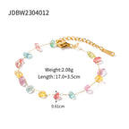Pulsera Lujo Delicada Piedras de Colores | Dorado