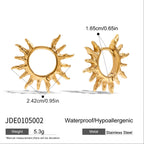 Argolla Con Silueta De Sol Radiante | Dorado