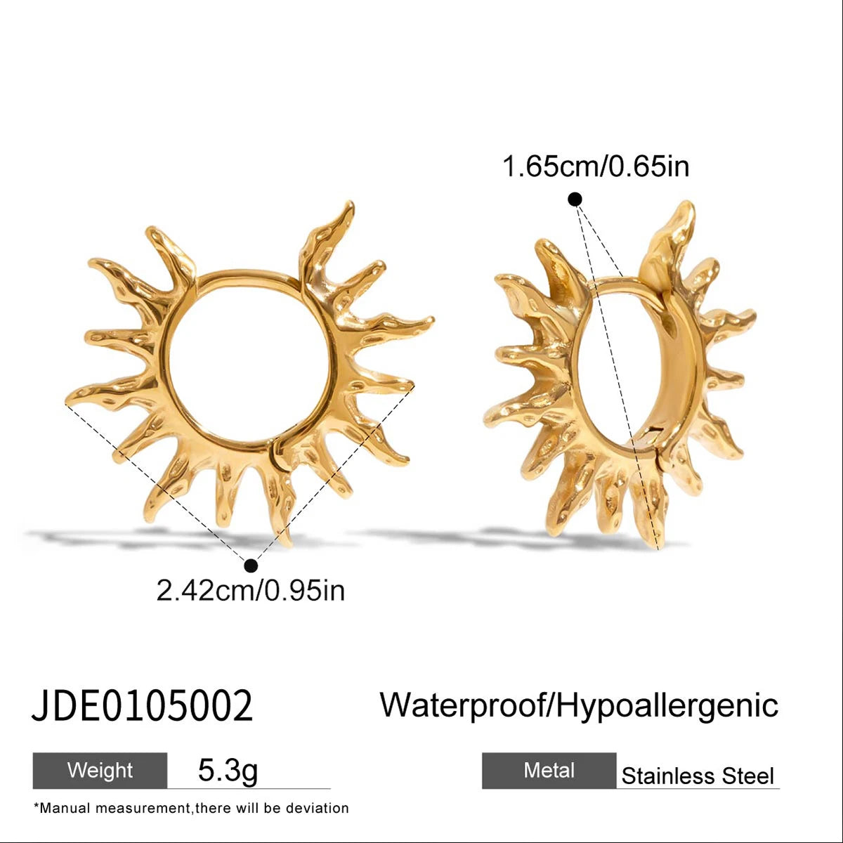 Argolla Con Silueta De Sol Radiante | Dorado