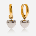Argolla Corazón Liso | Bicolor