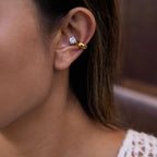 Par Ear Cuff Con Detalle De Circonia Central Brillante | Dorado