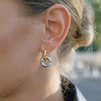 Argollas Con Dije De Aro Grueso Entrelazado | Bicolor y Dorado