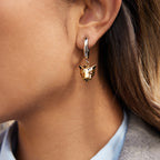 Argollas De Pantera Y Detalles Esmaltados | Bicolor