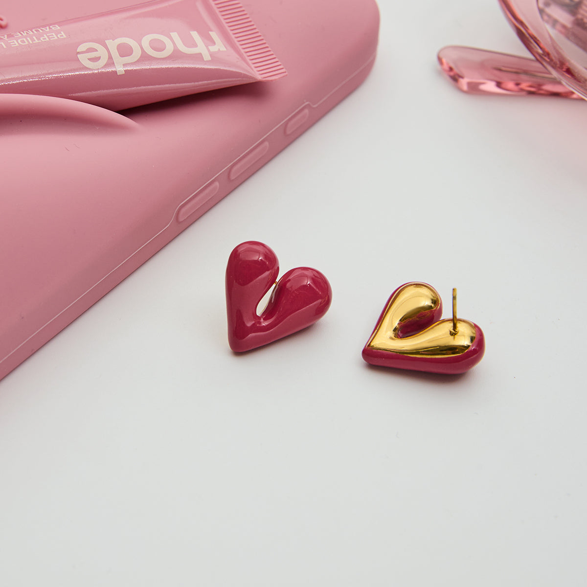 Zarcillo Romantic Rosa Corazón | Dorado