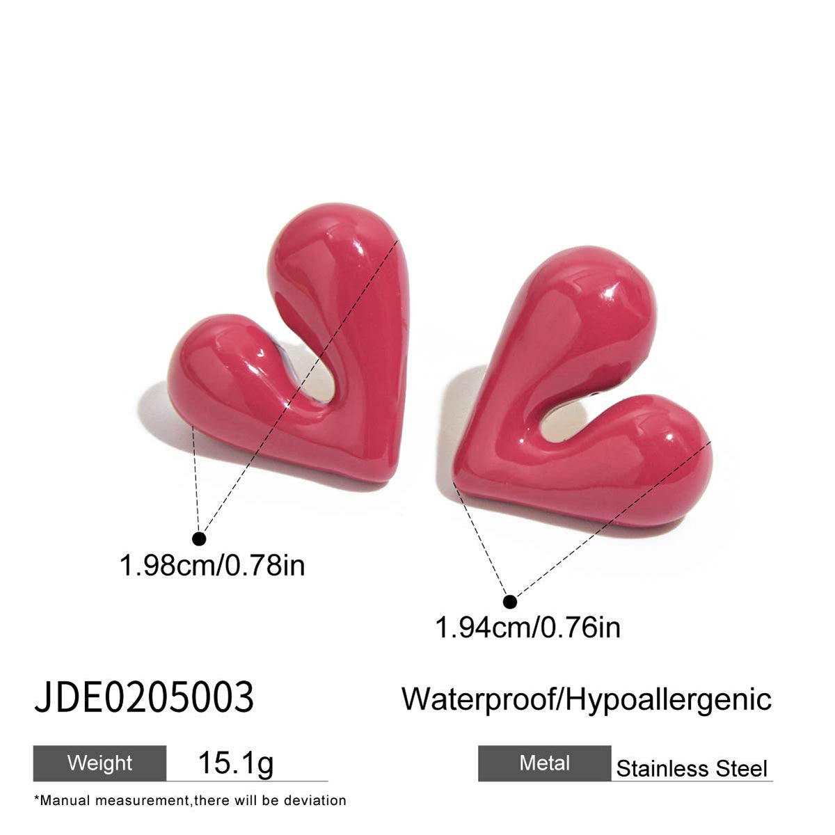 Zarcillo Romantic Rosa Corazón | Dorado