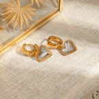 Argollas Con Dije De Corazon En Relieve | Bicolor