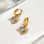Argollas Con Dije De Corazon En Relieve | Bicolor