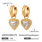 Argollas Con Dije De Corazon En Relieve | Bicolor