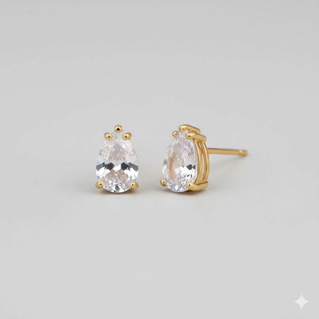 Zarcillos Minimalistas Con Circón Variados  | Dorado
