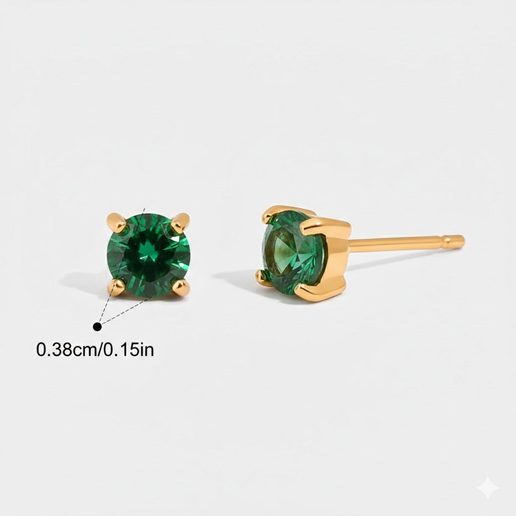Zarcillos Minimalistas Con Circón Variados  | Dorado