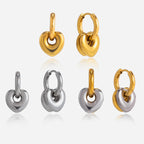 Argolla con Dije de Corazón Chunky | Dorado, Plateado y Bicolor