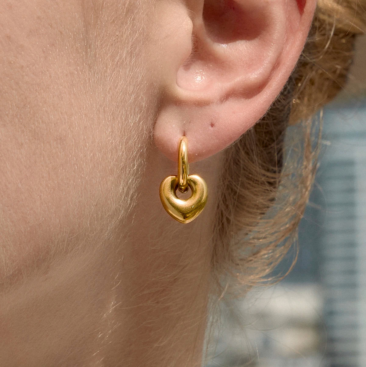 Argolla con Dije de Corazón Chunky | Dorado, Plateado y Bicolor