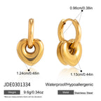 Argolla con Dije de Corazón Chunky | Dorado, Plateado y Bicolor