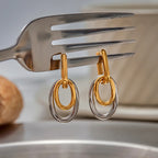Argolla Dos Aros Colgantes | Bicolor