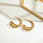 Zarcillo Con Tres Dijes Aros | Dorado