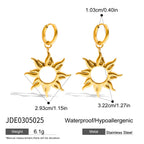 Argollas Sol Colgante | Dorado