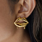 Zarcillo Grandes Labios | Dorado
