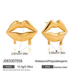 Zarcillo Grandes Labios | Dorado