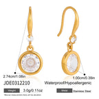 Set de Tres Piezas con Dijes de Punto de Luz en Circones Circulares | Dorado