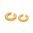 Par Ear Cuff Pulido Con Silueta En C | Dorado