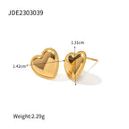 Zarcillo Corazon Borde Puntos | Dorado