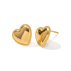 Zarcillo Corazon Borde Puntos | Dorado