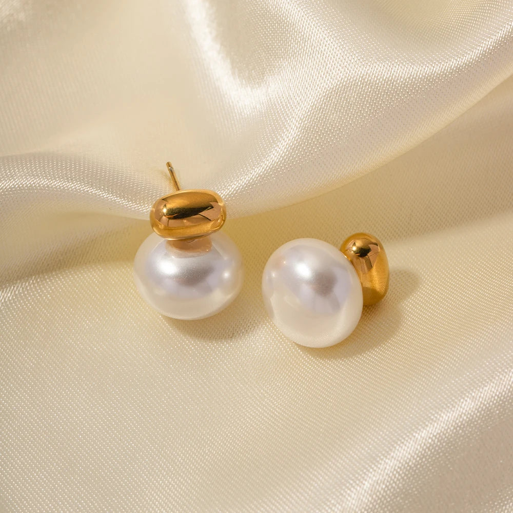 Zarcillo 2 Perla Bola | Dorado