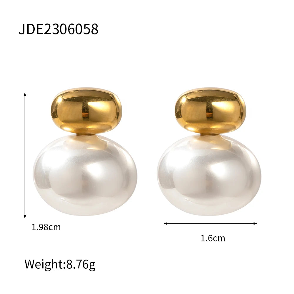 Zarcillo 2 Perla Bola | Dorado