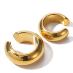 Par Ear Cuff Gruesos Lujo Clásico | Dorado