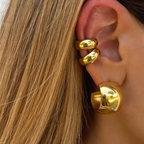 Par Ear Cuff Gruesos Lujo Clásico | Dorado