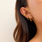 Par Ear Cuff Circular Basico | Dorado