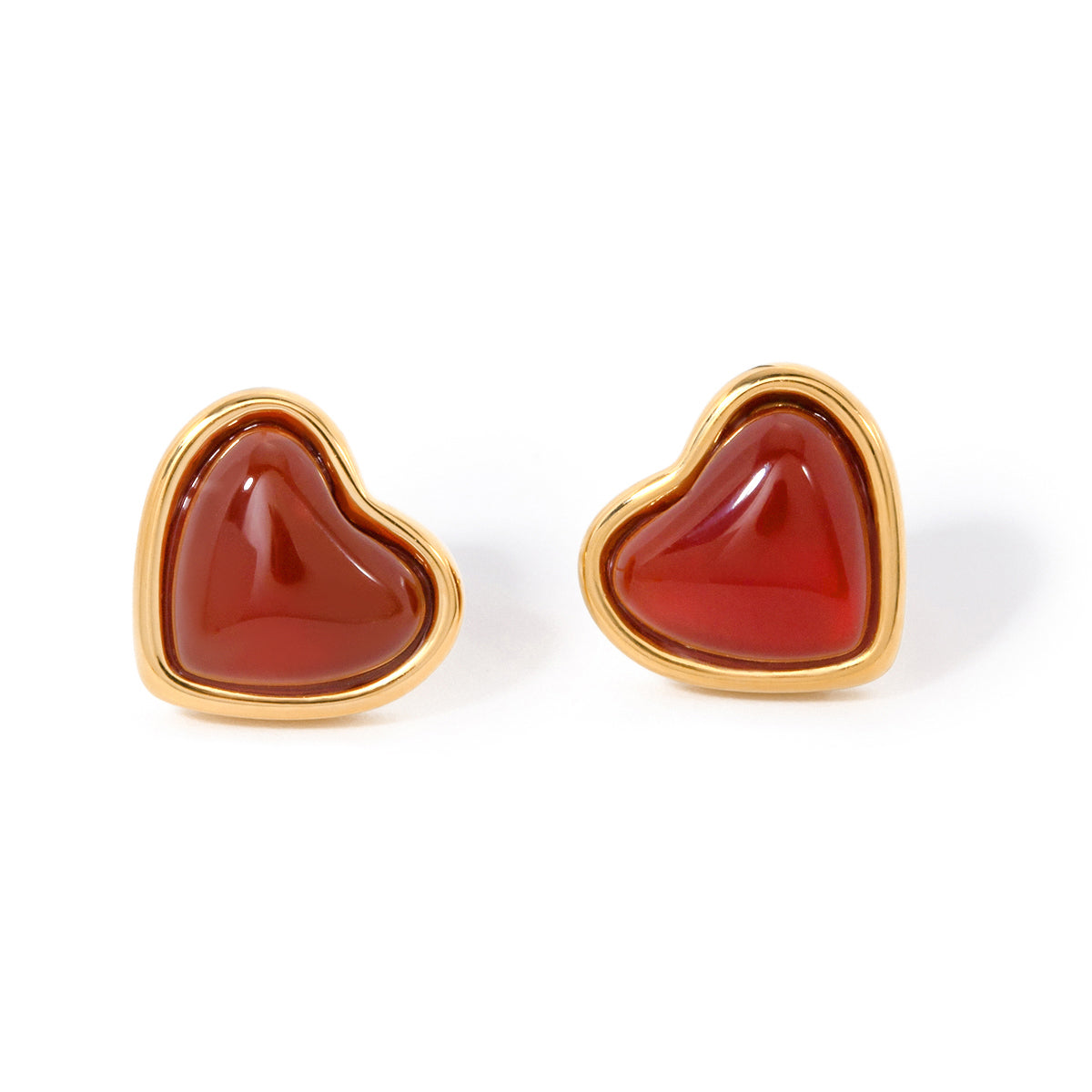 Zarcillo Corazon Pequeño Rojo | Dorado