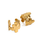 Par Ear Cuff Lujo Floral | Dorado