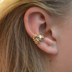 Par Ear Cuff Lujo Floral | Dorado