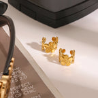 Par Ear Cuff Lujo Floral | Dorado