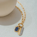 Collar De Hombre Lapislázuli 2 Dijes | Dorado