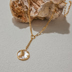 Collar Sol Estrellas En Y | Dorado