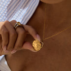 Collar Luna Brillante Sol Moneda Movible | Dorado