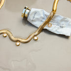 Collar tejido Serpiente con Colgantes brillantes | Dorado