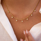 Collar 7 Brillos Puntos | Dorados