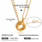 Collar Doble Capa Con Cadena en O de Doble Anillo | Dorado